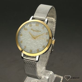 Zegarek damski BRUNO CALVANI BC2532 ozdobna tarcza. Zegarek damski zachowany w klasycznej kolorystyce. Zegarek damski o ciekawej formie z wyraźnymi złotymi cyframi arabskimi (3).jpg